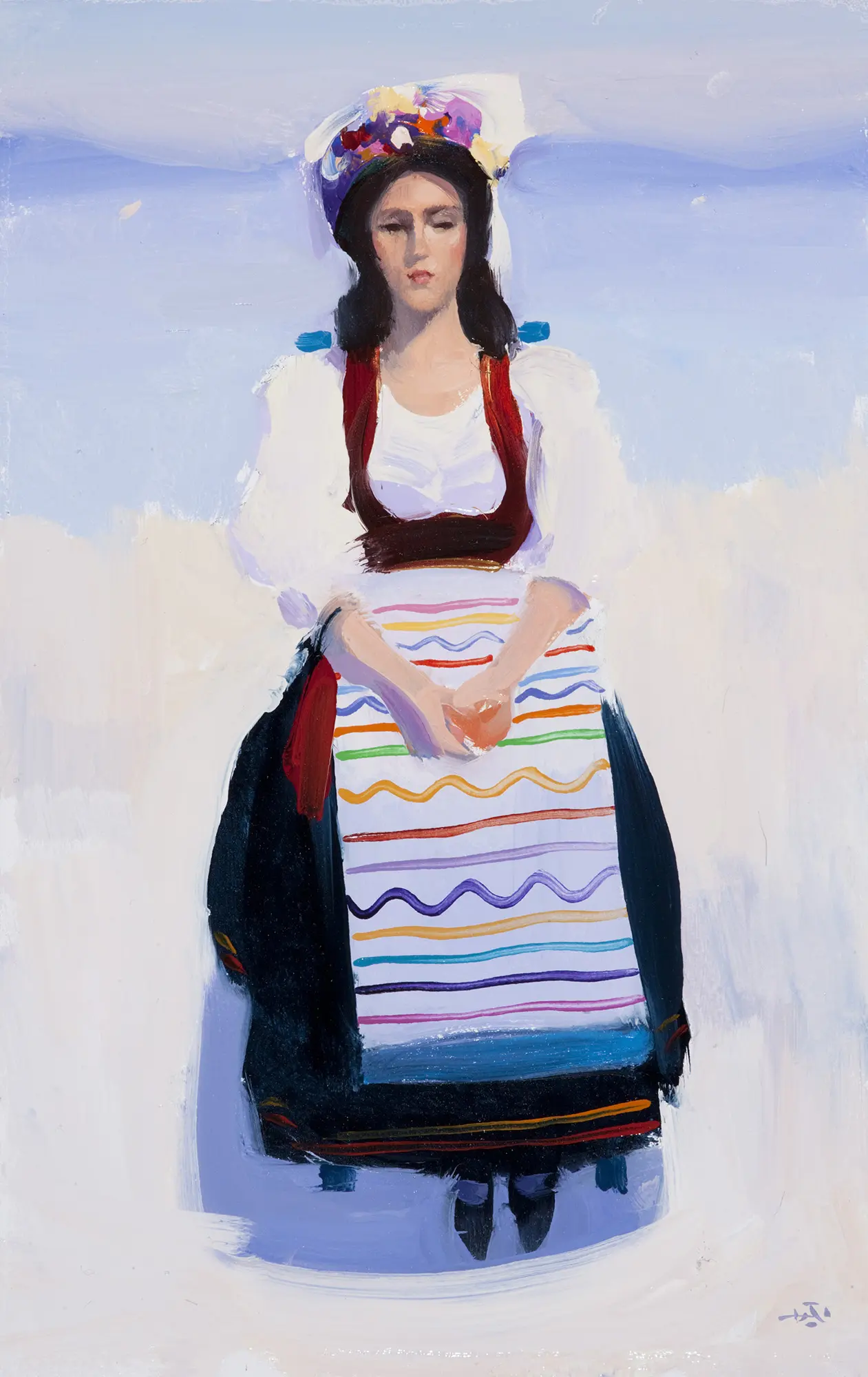 Alan Kingsbury - girl in corfiot dress